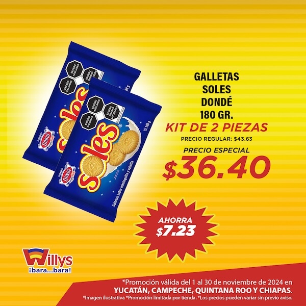 GALLETAS SOLES DONDÉ 180 GR.