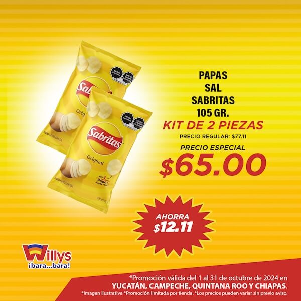 PAPAS SAL SABRITAS 105 GR.