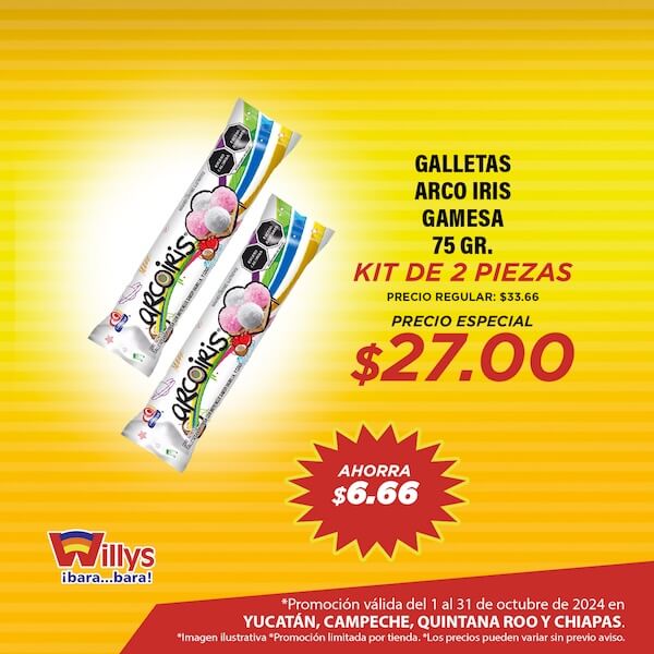 GALLETAS ARCO IRIS GAMESA 75 GR.